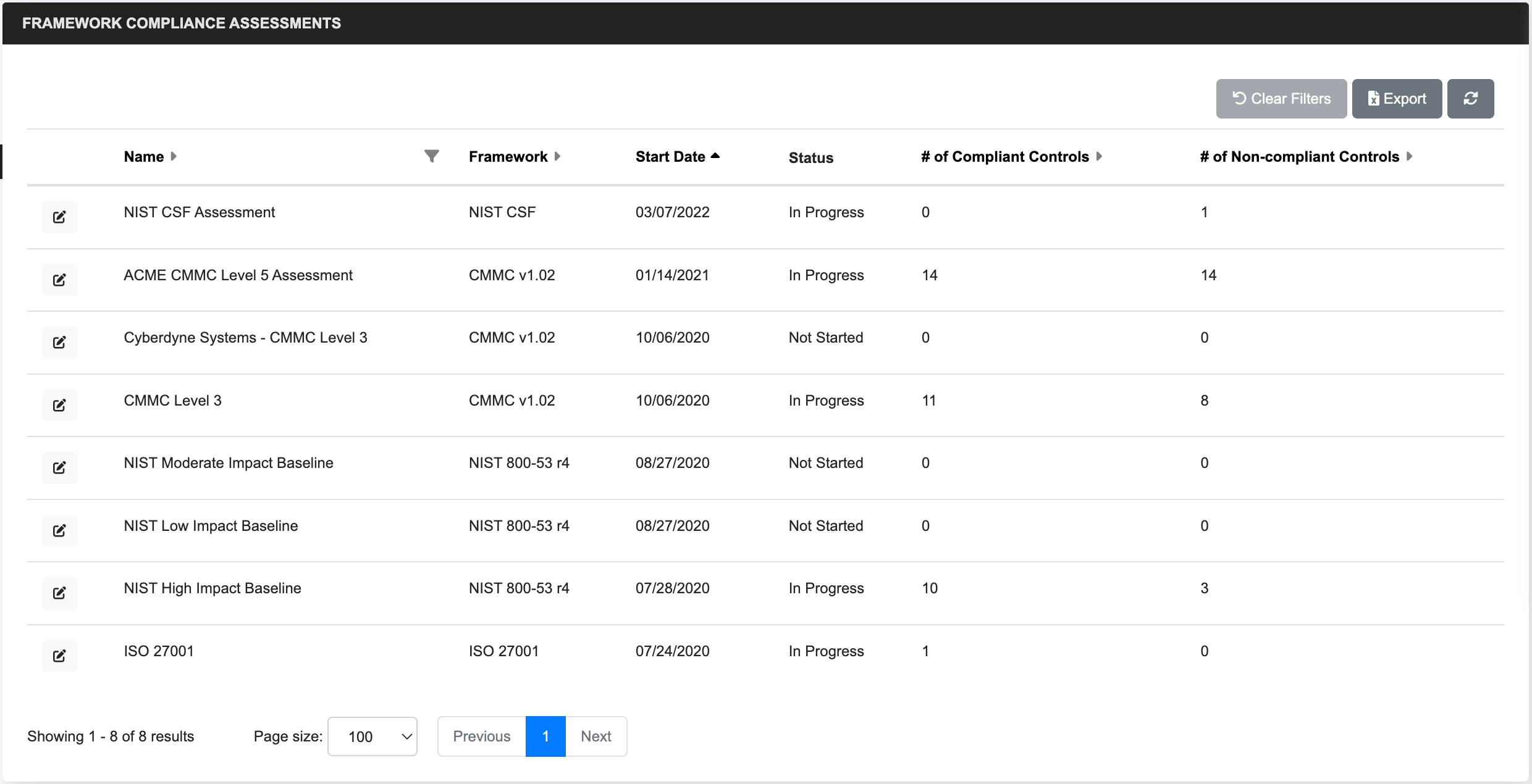 ThreatAdvisor Compliance software screen